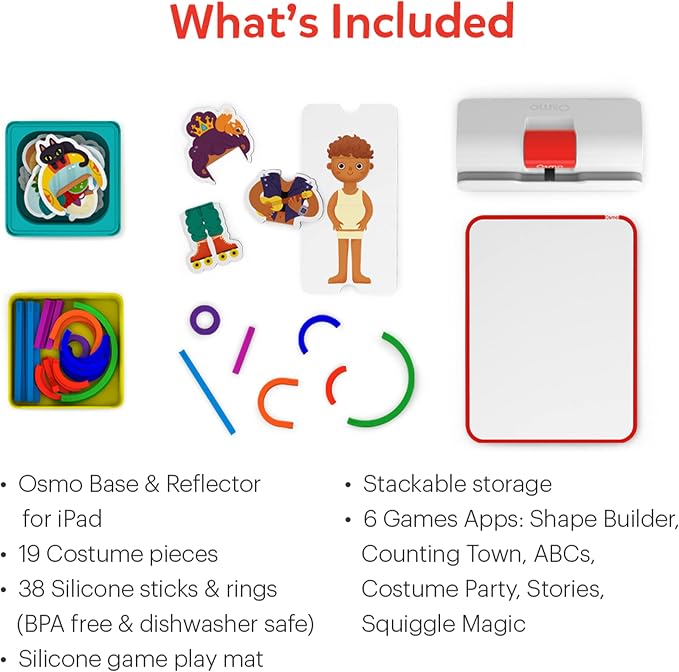 Little Genius Starter Kit for iPad + Early Math Adventure - 6 Educational Games (Latest Version) Counting, Shapes & Phonics-STEM Gifts-Ages 3-5 (Base Included)