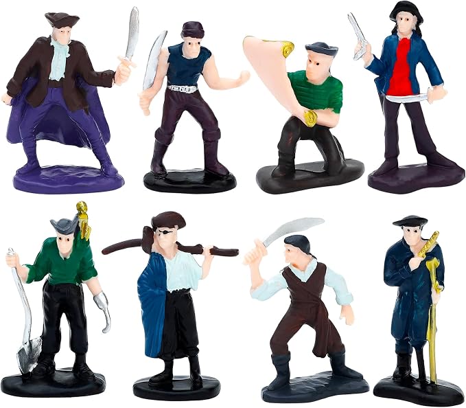 ONEST 8 Pieces Little People Figurines Hand Painted People Action Figures Figures Realistic Detailed Pirate Figurine Model Figures Party Favors Table Decorations