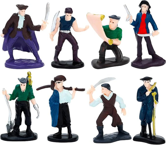 ONEST 8 Pieces Little People Figurines Hand Painted People Action Figures Figures Realistic Detailed Pirate Figurine Model Figures Party Favors Table Decorations