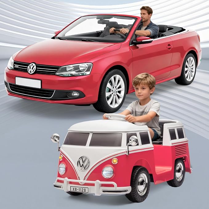 6V Licensed Volkswagen Electric Ride-on Car for Toddlers with 4.5AH Long-Lasting Power Battery, Ride on Bus with Led Light, Horn and Music, Battery Powered Ride on Toy for Kids - Gift for Sweets