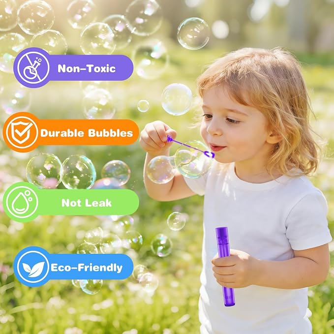 OCHIDO 300 Pieces Mini Bubble Wands in 10 Colors, Bubbles Party Favors for Kids, Bubble Wands Bulk for Summer Toys Gift, Indoor Outdoor Activity, Themed Birthday, Wedding, Goodie Bags Stuffers
