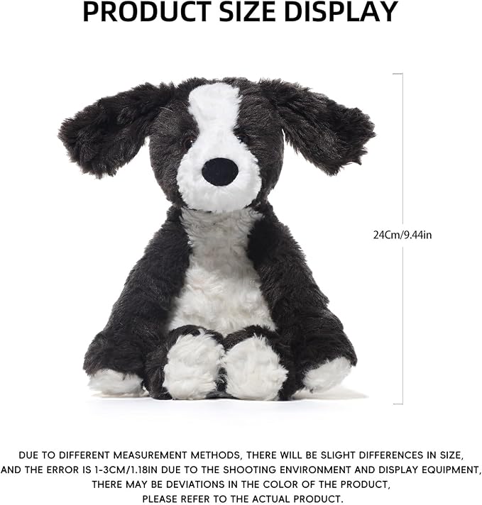 Dog Stuffed Animals Douglas Border Collie Dog Plush Toy 9.4-Inch Soft and Premium Puppy Plush Toy Gift for for Babies Children Adults,Black and White,Companionship