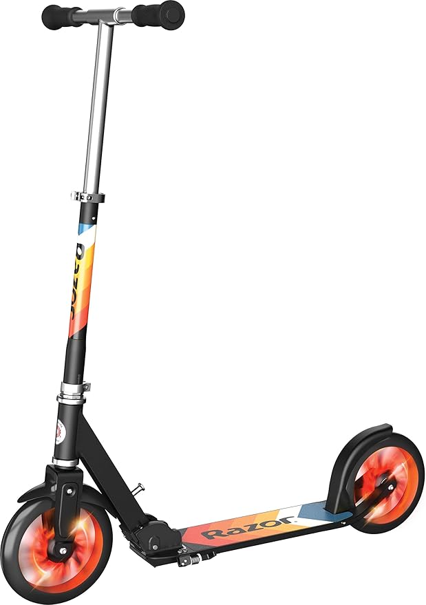 Razor A5 Lux Kick Scooter for Kids Ages 8+ - 8" Urethane Wheels, Aluminum Frame, Anodized Finish Featuring Bold Colors and Graphics, for Riders up to 220 lbs