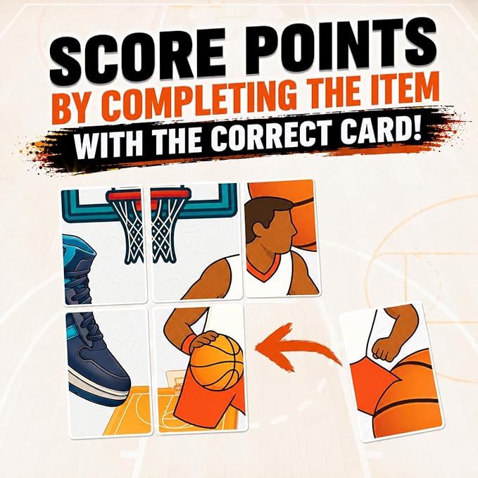 Card Game – Fast-Paced Puzzle & Strategy Basketball Game for Kids, Teens & Adults | 2–5 Players or Team Play | Ages 7+ | Youth Basketball to NBA-Inspired Sports Family Game Night Fun