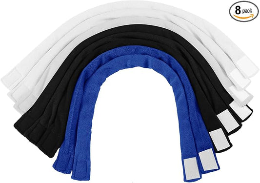 Hicarer 8 Pieces Chew Necklaces for Sensory Kids, Soft and Absorbent Terry Cloth Teething Chewy Necklace Absorbent Alternative to Chewing Clothing for Boys and Girls (Multi Colors)