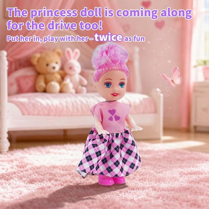 Remote Control Car for Girls, Pink RC Car with Doll and Sticker for Ages 6-10 Years Old Girls, 1:16 Scale 2.4Ghz,OX11S Perfect Christmas Birthday Gifts for Grils