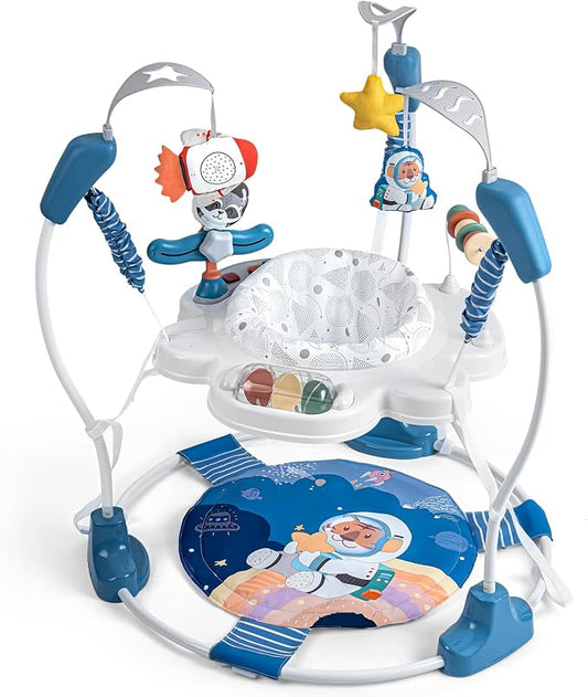 Baby Activity Center, Baby Jumper Activity Center with Music, Interactive Toys, 360° Rotating Seat, 3 Adjustable Heights, Infant Activity Jumper for 6+ Months (Space Tiger)