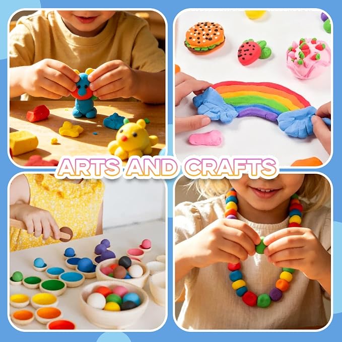 MuseLuxe Air Dry Clay - 200 Pack Modeling Clay Kit with 3 Sculpting Tools,Safe & Non-Toxic,DIY Magic Toys Gifts for Boys,Girls,Kids