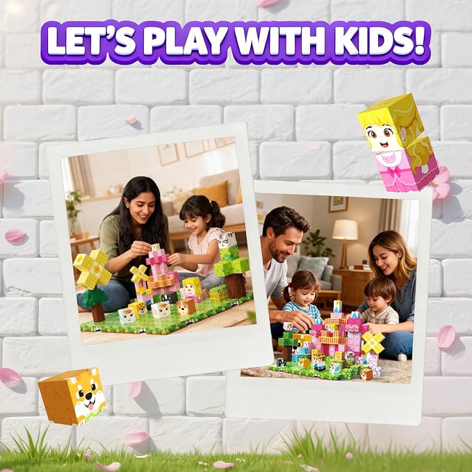 150 PCS Magnetic Blocks, Magnetic Building Blocks Cubes, Princess Magnet Toys for Kids Ages 3+, Magnet Blocks with 4 Bottom Plate for Girls, STEM Toys & Ideal Christmas Birthday Gift
