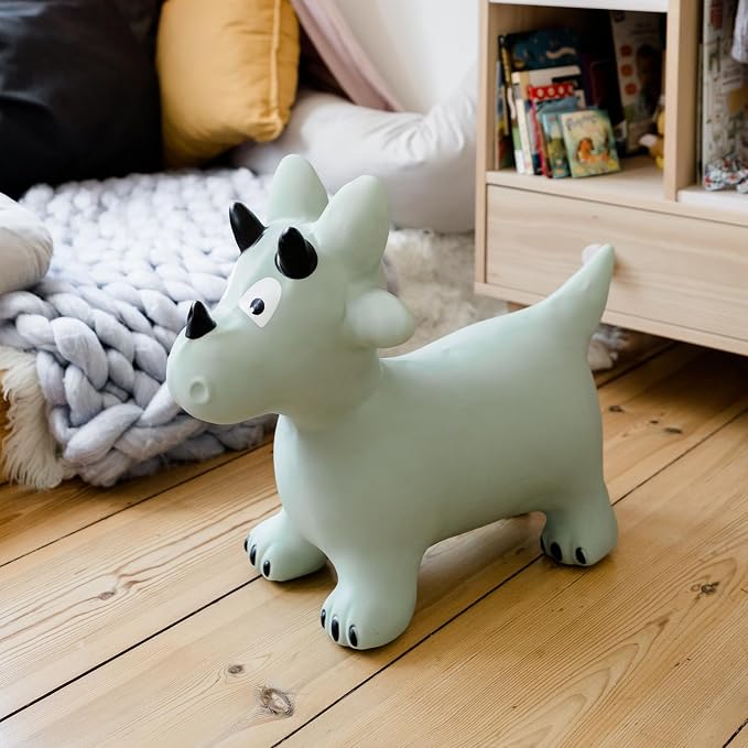 Kindsgut Bouncy Animal Hopper – Inflatable Bouncing Ride-On Toy for Kids & Toddlers Age 2+, Designed in Germany, Indoor & Outdoor, Dino