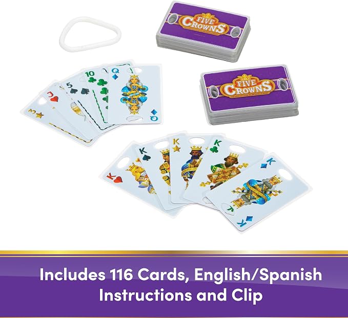 Five Crowns Waterproof Cards Games – Pool, Summer Toys, Pool Games, Family Game Night, The Game isn’t Over Until The Kings Go Wild!, 5 Suited Rummy Style Card Game, Ages 8+