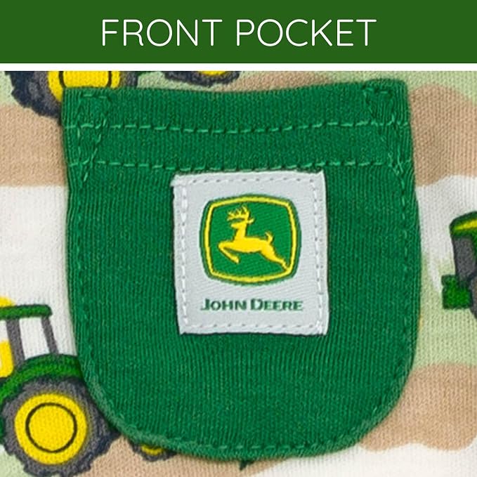 John Deere Baby Boys' One Piece Short Sleeve Romper Newborn to Infant