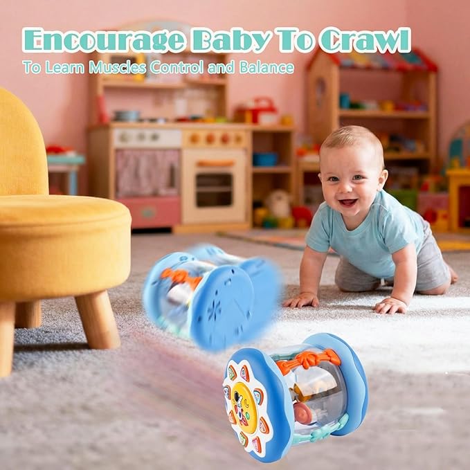Baby Boy Toys 6-12 Months, Blue Babies Outer Space Projector Rotating Musical Light Up Tummy Time Toy 6-12 Months, Crawling Learning Infant Toy for Toddlers 1 2 3 Years Old Newborn Birthday Gifts