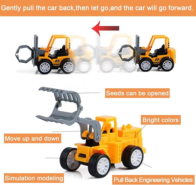 Juuxncgv 24PCS Mini Construction Vehicles,Play Figure Vehicles,Pull Back Engineering Vehicles,Toy Figure Construction Vehicles,Small Construction Toys for Birthday Party Favors,Gifts