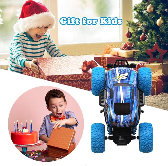 Pull Back Cars for Kids -Toy Trucks for Boys Alloy Toy Car Educational Toy Monster Trucks Inertia Car Toy for Boys Girls Toddler Gifts (Blue)