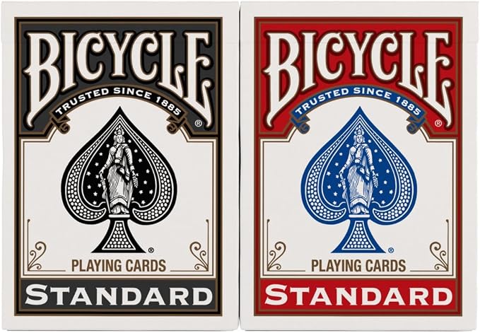 Bicycle Playing Cards 4 Pack, Standard Index Poker Size Decks in Red and Black for Poker, Blackjack, Rummy, Family Game Nights, and Classic Card Games, All Ages