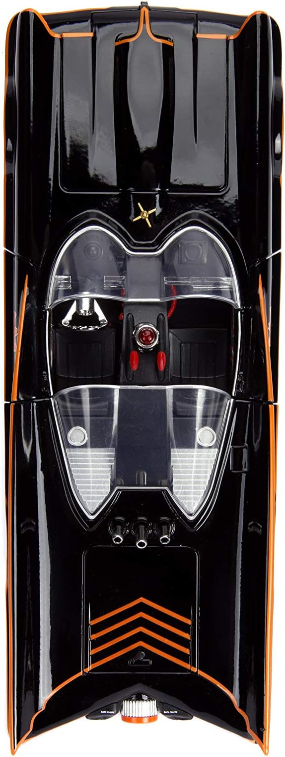 Jada DC Comics 1:18 1966 Classic TV Series Batmobile Light-Up Die-cast Car with 3" Batman and Robin Figures, Toys for Kids and Adults
