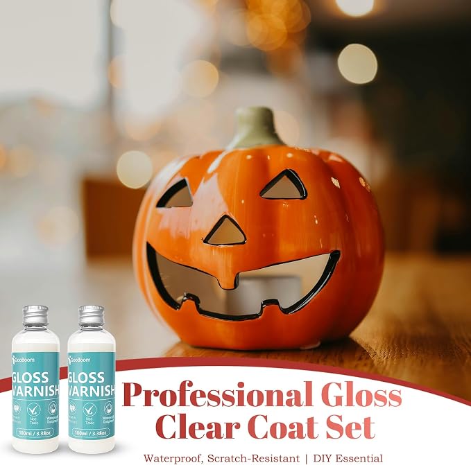 Air Dry Clay Glaze 200ml, High Gloss Clear Clay Varnish & Sealer, Protective Finish for Air Dry Clay, Ceramics, Polymer Clay, Wood & Paintings, Helps Reduce Cracks and Surface Damage (Gloss)