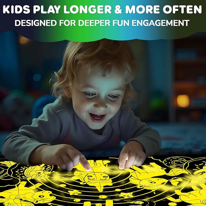 QUOKKA Giant Floor Puzzles for Kids Ages 4-6 – 2x3 Ft Glow in the Dark Jumbo Jigsaw Puzzles for Kids Ages 3-5 – 48 Large Pieces Magic Fantasy Unicorn Scene for 4-8 yo – Toy with Gift Box for Toddlers