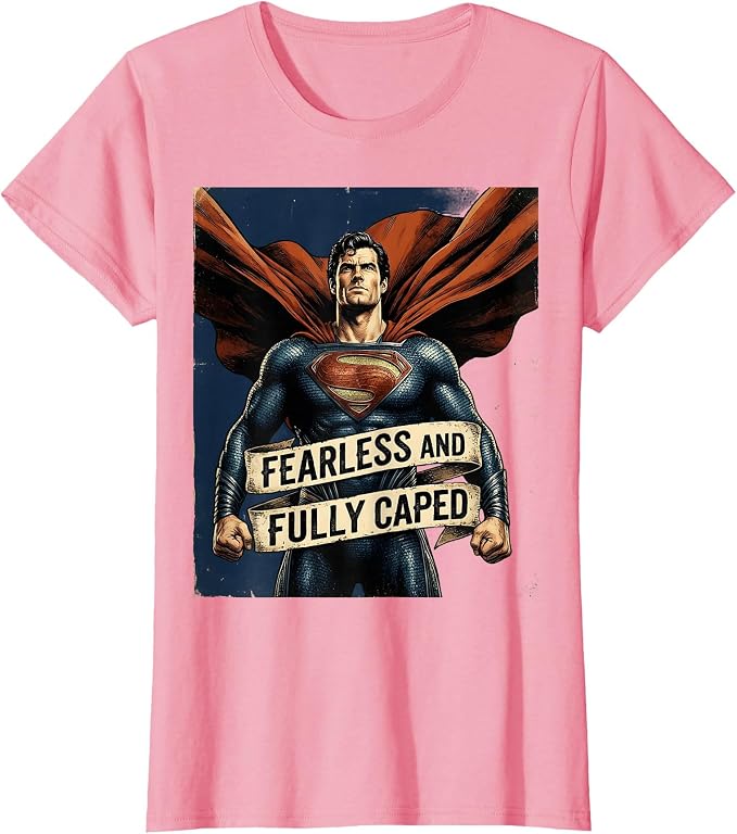 Fearless and Fully Caped Superhero Design T-Shirt
