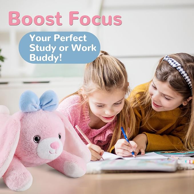 gnomantic Bunny Weighted Stuffed Animals - 12 Inch 1.0 Pounds Weighted Plushies Rabbit - Small Plush Bunny Stuffed Animals Pillow - Cute Plush Toys Gifts for Kids & Adults