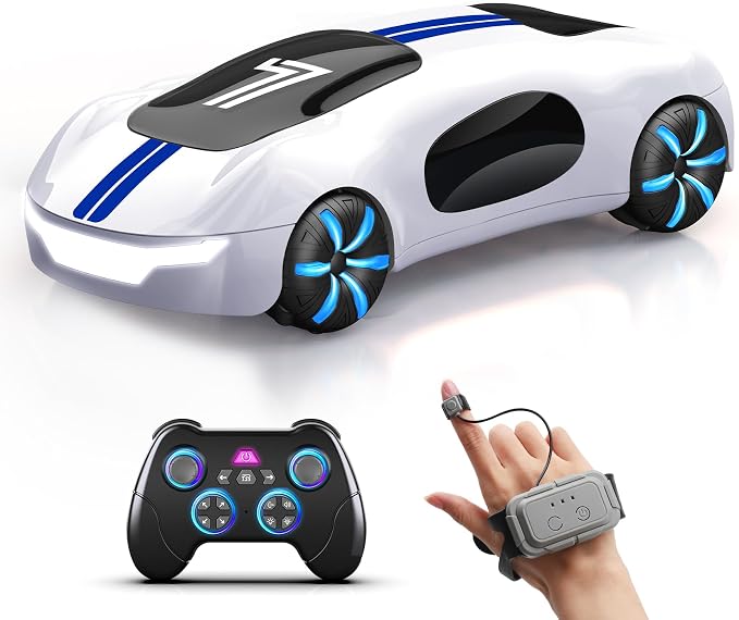 AEROQUEST Gesture Sensing RC Stunt Car for 6+ Years Old Boy and Girl Gift | Remote Control Stunt Drift USB-C Charging Light Spray Sound Gesture Sensing Spotrs Birthday Holiday 6 7 8 9 10 11 12