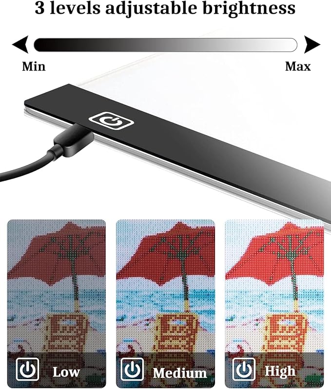 A3 LED Light Pad for Diamond Painting,Ratukall Diamond Art Light Board Kit,Adjustable Brightness Light Box for Tracing with Diamond Painting Accessories and Tools Includes Storage Case, Pens,Stand