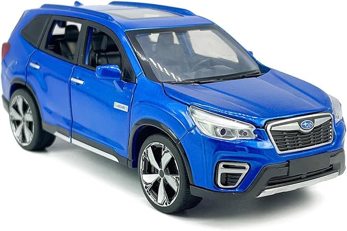 1:30 Scale 2021 Forester e-Boxer SUV Model Toy Car Metal Diecast Toy Vehicle, Doors Open, Light Sound, Pull Back, Toys for Boys Kids Gifts, Men Collection, Home Office Décor, Blue