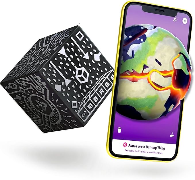 MERGE Cube STEM Toy - Hold Digital Science Experiments in Your Hand! 1000+ 3D Objects & 100+ Interactive Simulations with Augmented Reality - Fun Learning Gift for Kids
