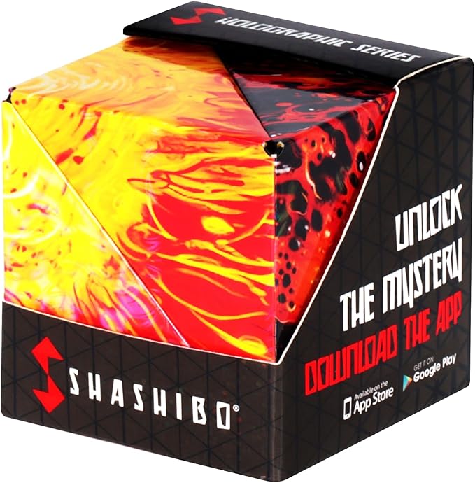 Shashibo Sensory Fidget Toy for Adults & Kids, Stress Relief Fidget Toy for Adults, Teens & Kids, Cool Fidget Toys for Desk, Classroom Must Have, Sensory Shape Shifting Cube, 100+ Possible Shapes