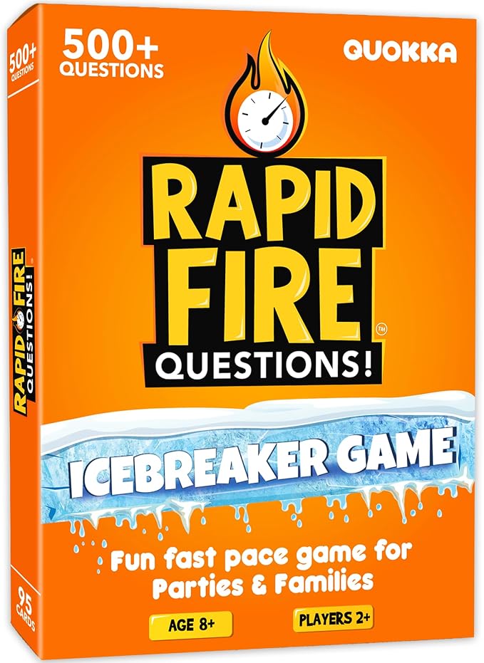 QUOKKA Icebreaker Cards with 500+ Questions - Adults Kids Family Conversation Cards Game - Break the Ice Family Game for Kids 8-12 - Perfect for Family or Adults Game Night I Travel Version