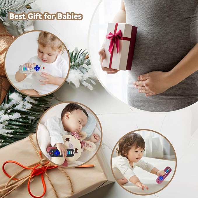 3 Pack Silicone Teething Toys - Teething Remote Control for Baby, BPA Free Baby Chew Toys & Easy to Hold Teether for Babies 6-12 Months, Perfect Birthday and Easter Gifts for Babies