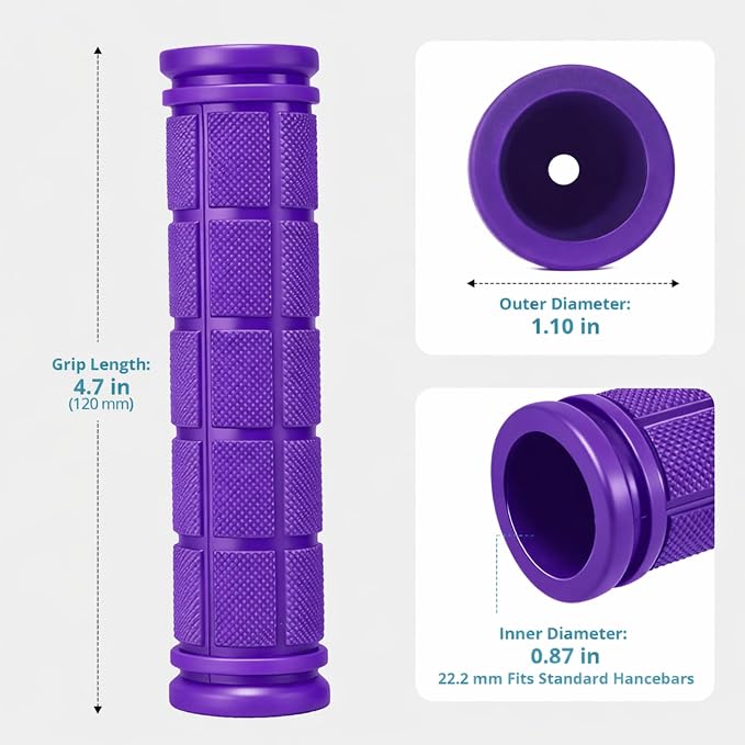 CHUNZEXI 4 PCS Bike Handlebar Grips, Rubber Bicycle Bar Grips Replacement, Non-Slip Handle Grips for Kids Bikes, Scooters, BMX, Mountain & Cruiser Bikes