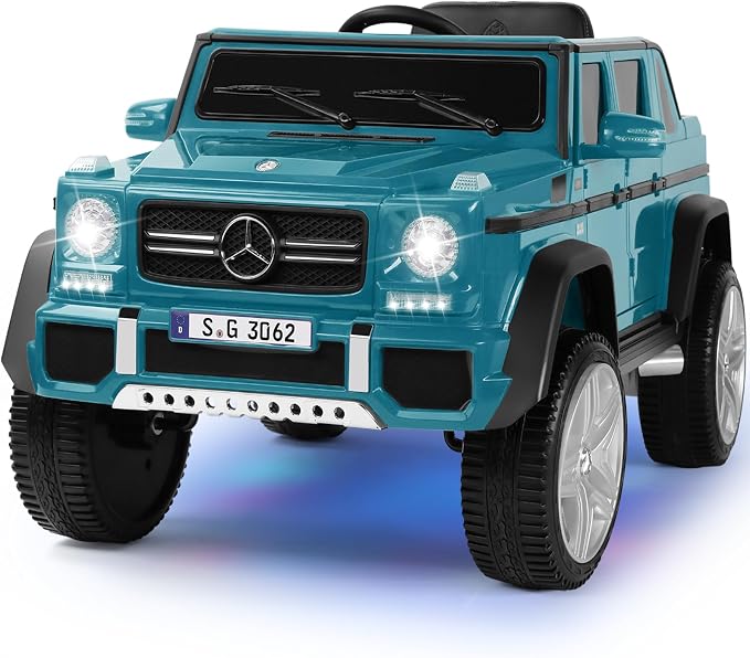 JOYLDIAS Kids Ride On Cars, Licensed Mercedes-Benz Maybach G650S, 12V7AH Battery Powered Toy Electric Car for Kids W/LED Underglow Lights,Remote Control,2 Motors,3 Speeds,Music,Bluetooth,Peacock Blue
