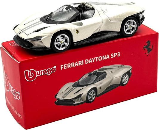 Bburago 1:64 Scale Ferrari Series Model Collection Race Diecast Metal Model Car (Daytona SP3 White)