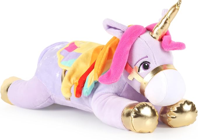 Jay Franco Kids Unicorn Academy Plush Pillow Buddy - Large Ultra-Soft Stuffed Plushie & Cozy Pillow, Official Licensed Product, 13 Inches, Multi - Unicorn Academy Wildstar