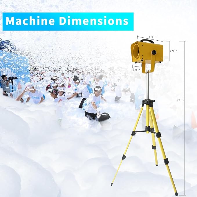 Jet Foam Machine for Party, Party Foam Machine with Telescopic Support, Foam Cannon for Garden, Pool, Indoor, Birthdays, Celebrations, and Backyard Events