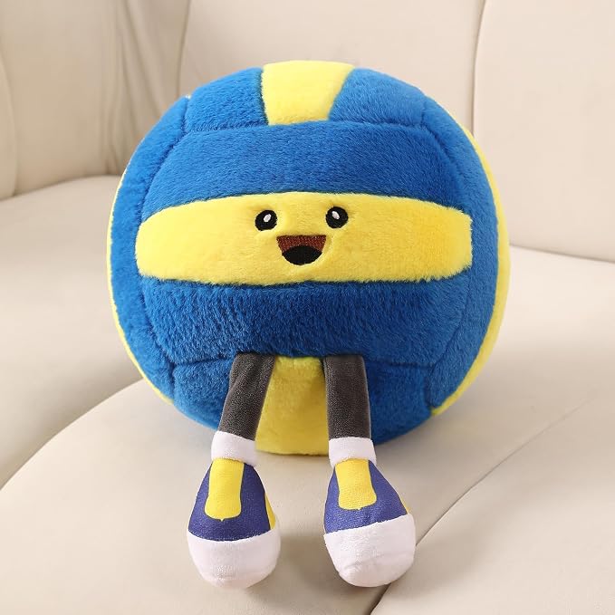 Funny Volleyball Plush with Legs – Cute Stuffed Animal Toy for Boys Girls, Volleyball Throw Pillow Gift for Room Decor, Couch or Bed Volleyball Theme Gifts (Dark Blue Volleyball Pillow 11 Inch)