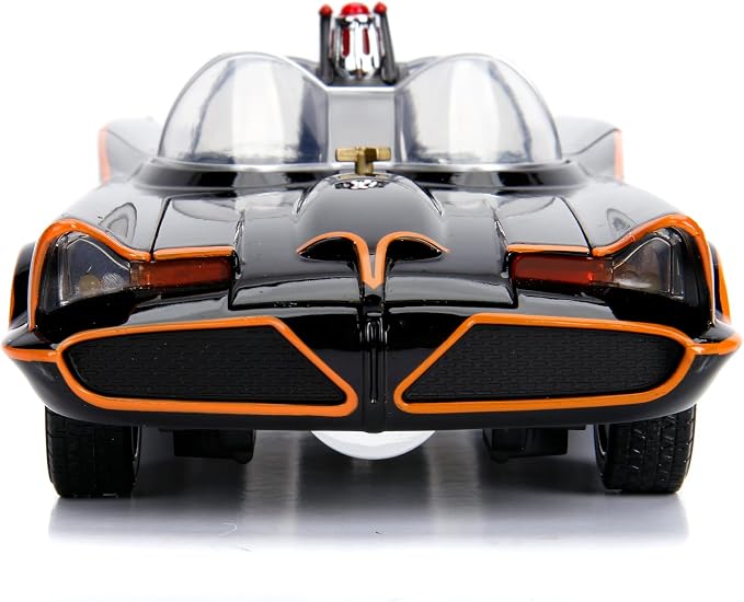 Jada DC Comics 1:18 1966 Classic TV Series Batmobile Light-Up Die-cast Car with 3" Batman and Robin Figures, Toys for Kids and Adults