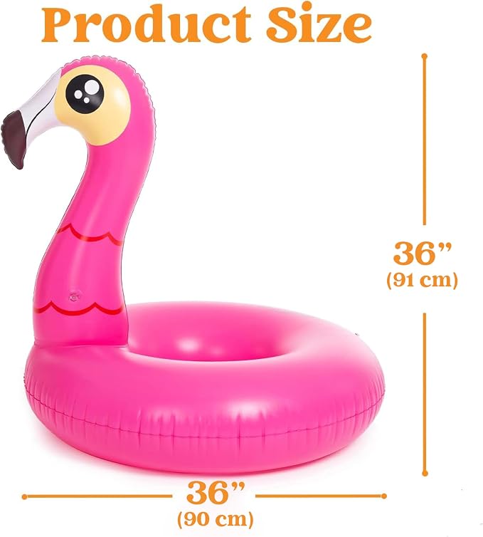 JOYIN 2-Pack Flamingo Unicorn Pool Float - Fun Floaties Inflatable Swimming Pool Tubes Toys Party Decorations, Summer Vacation Lake Beach Floaty Swim Rings Raft Lounger for Adults & Kids