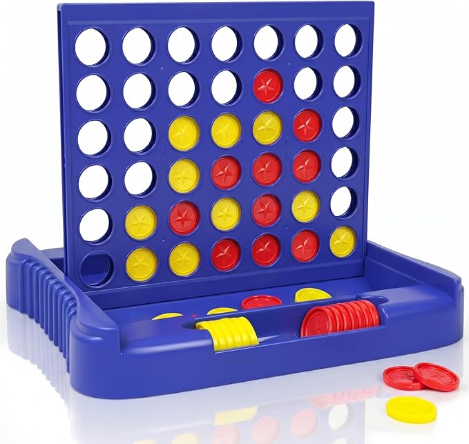 Pup Go 4 in a Row Game, Strategy Board Games for Kids 3-12, Connect & Win Four in a Line, Foldable Holiday Travel Essential, 2 Players for Family and Kids, Best Gifts for Boys and Girls (Blue)