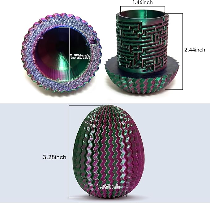 Money Puzzle Box for Cash Gift Card Holder - Reusable Secret Safe with 4 Unique Maze Egg Designs, 3D Printed Brain Teaser Game for Teens Adults, Easter Birthday Christmas Stocking Stuffer