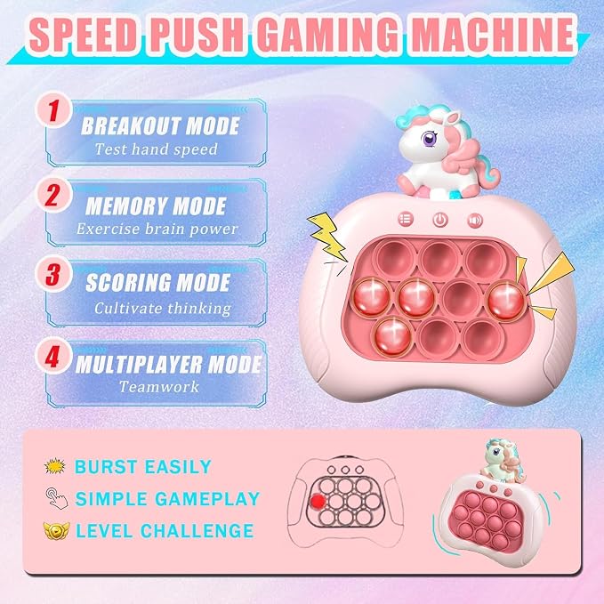 Kindegarten Graduation Gifts,Unicorn Quick Push Game Pop,Unicorn Bubble Pop Game,Handheld Puzzle Game Sensory Toys Preschool Class of 2025 Graduation Toy Boy Girls