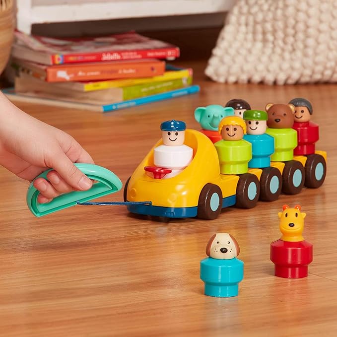 Battat – Toy Bus for Toddlers with Moving Parts & 9 Figures – Developmental Toy for Babies – Spinning Bus – 18+ Months