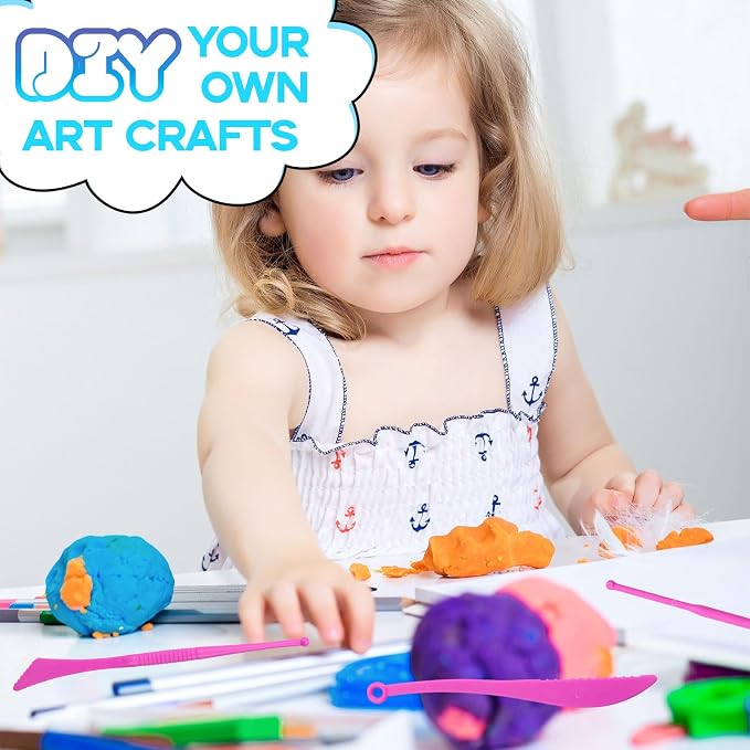 MuseLuxe Air Dry Clay - 64 Pack Modeling Clay Kit with 3 Sculpting Tools,Safe & Non-Toxic,DIY Magic Toys Gifts for Boys,Girls,Kids - 32 Colors