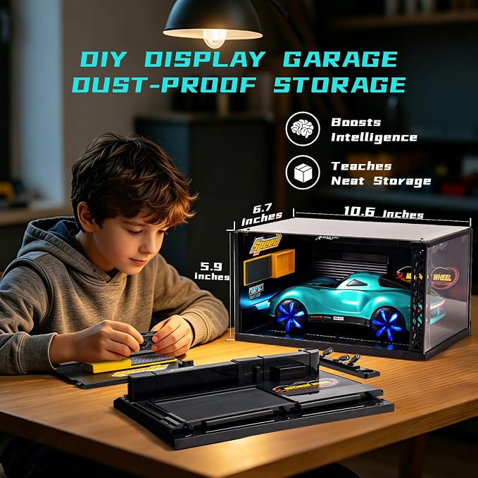 AEROQUEST Gesture Sensing RC Stunt Car with Display Garage | Remote Control Stunt Drift USB-C Charging Light Spray Sound Gesture Sensing Spotrs Birthday Holiday Gifts 2.4GHz 4WD