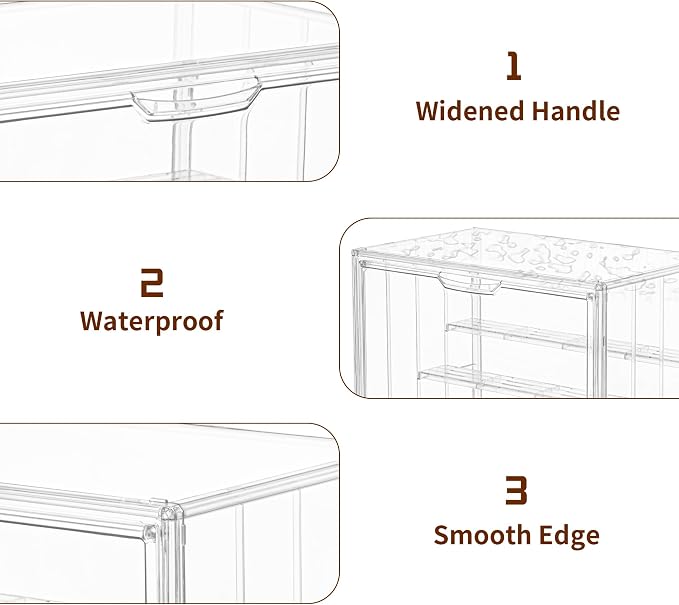 Display Case for Collectibles 4 Layer Updated Adjustable Acrylic Display Case with Magnetic Door Clear Stackable Display Box Hobby Display Cases for Figures, 1 Pack