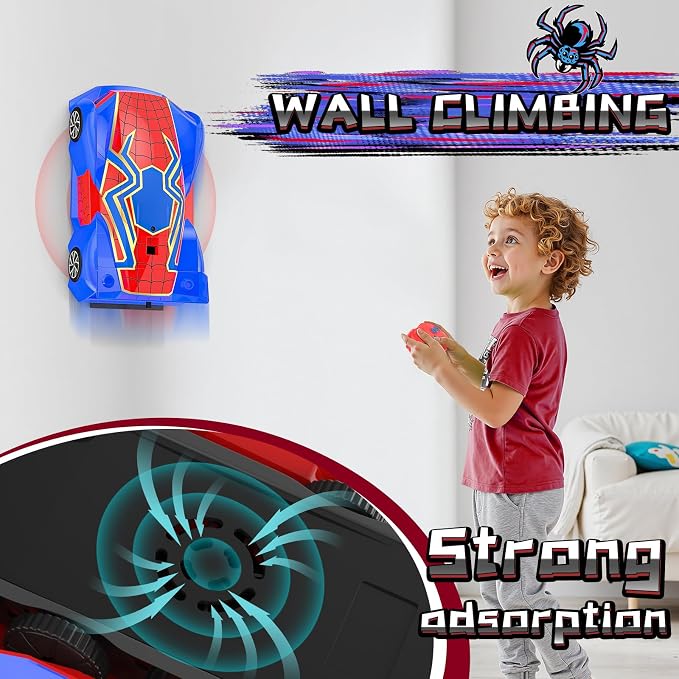 Wall Climbing Remote Control Car Mini, Spider 360° Rotating RC Stunt Car, Rechargeable RC Cars Toys for 3 4 5 6 7 8 9 10 11 12 Year Old Boys Girls Kids
