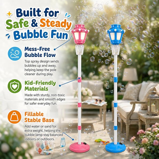 2Pack Bubble Machine for Kids, Rechargable Bubble Maker Bubble Toys with Light, Outdoor Battery Bubbles Blower Machine for Wedding Birthday Party