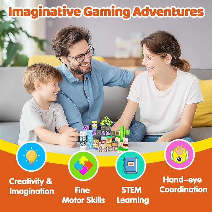Magnetic Blocks, 48PCS Magnetic Tiles Building Blocks, Magnet Cubes STEM Sensory Game Toys Christmas Birthday Gifts for Kids Girls Boys Age 3+ (Mineral Exploration)